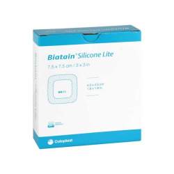 BIATAIN Silikon Lite Schaumverband 7,5x7,5 cm
