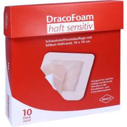DracoFoam Haft sensitiv Schaumstoffverband 10x 10cm 10 Stück