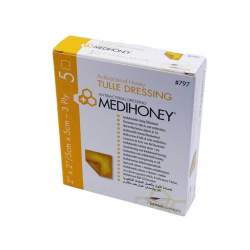 MEDIHONEY antibakterieller Tüllverband 5x5 cm