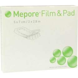 Mepore® Film & Pad 5 Verbände 5x 7cm quadratisch