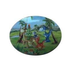 MILCHZAHNDOSE Dinosaurier oval Blech
