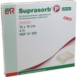 Suprasorb® P PU-Schaumv. 4St. 15 x 15cm kleb.